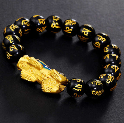 Color-Changing Pixiu Obsidian Wealth Bracelet