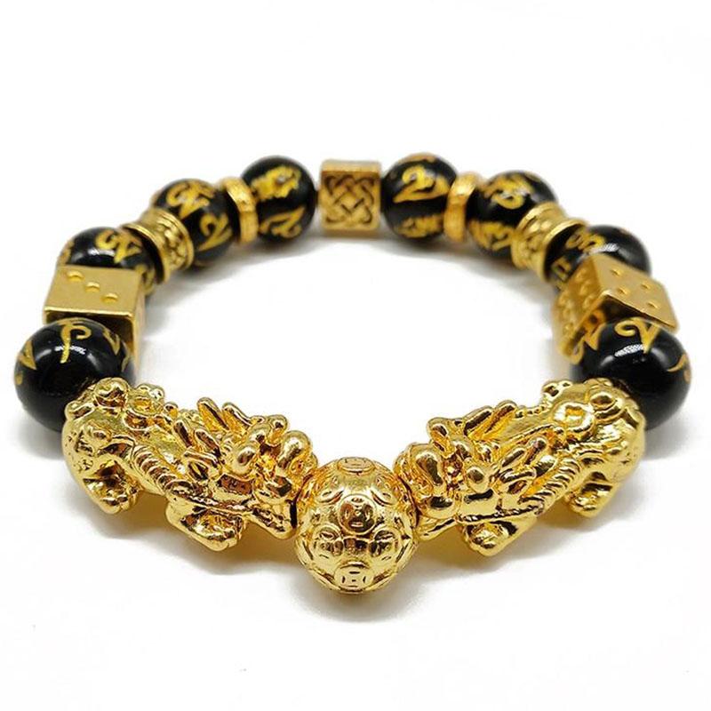 Gold-Plated Double Pixiu Bracelet - Extreme Wealth & Protection