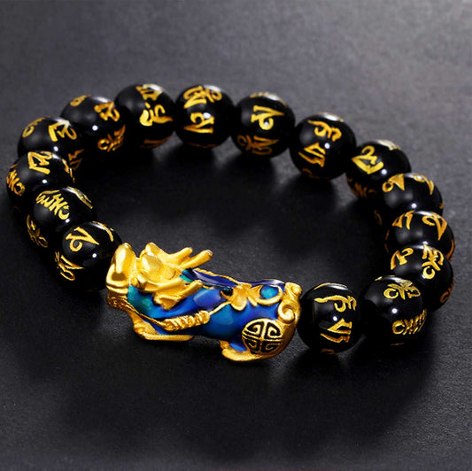 Color-Changing Pixiu Obsidian Wealth Bracelet