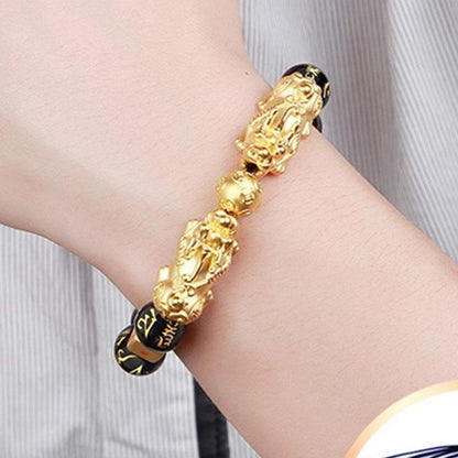 Gold-Plated Double Pixiu Bracelet - Extreme Wealth & Protection