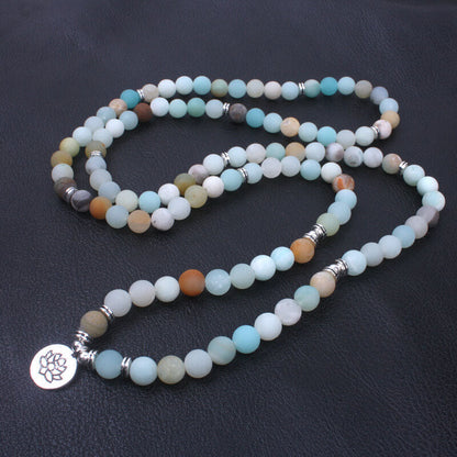 Amazonite 108 Mala Beads - Tibetan Prayer Beads