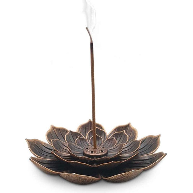 Bronze Lotus Incense Burner - For Inner Peace