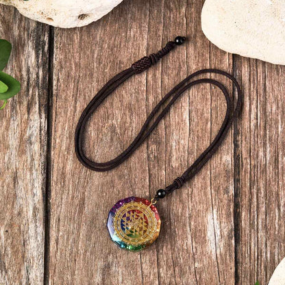 Chakra Orgonite Necklace - Balances Orgone Energy & EMF Protection