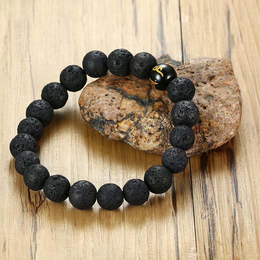 Grounding Agate and Lava Stone Bracelet Set