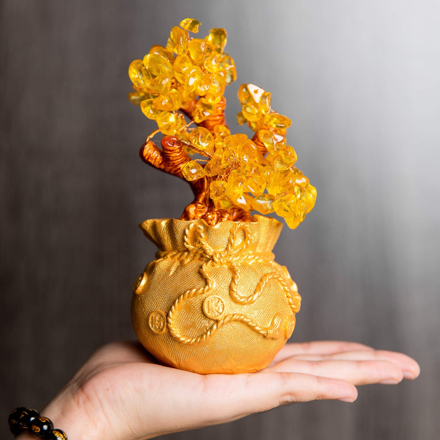 Citrine Money Tree for Prosperity -  Feng Shui Gemstone Ornament