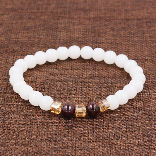 White Chalcedony Positivity Bracelet - Positivity & Harmony