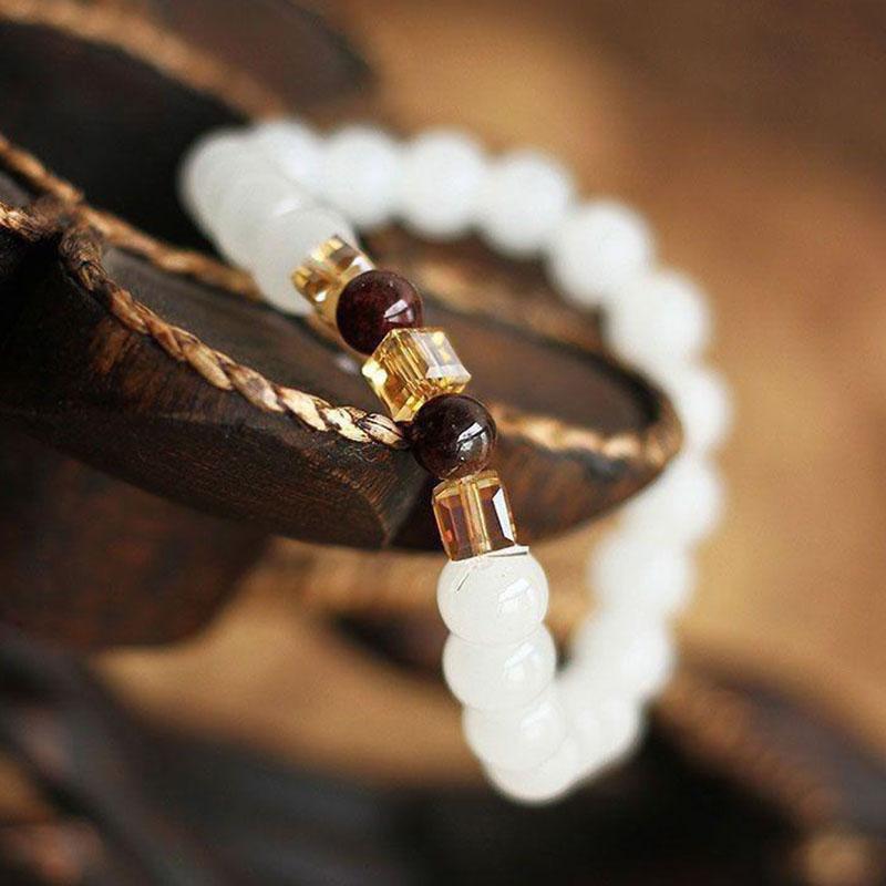 White Chalcedony Positivity Bracelet - Positivity & Harmony