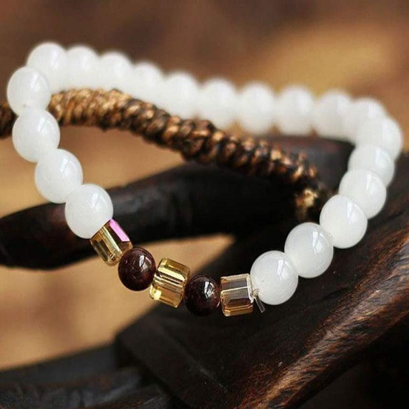 White Chalcedony Positivity Bracelet - Positivity & Harmony