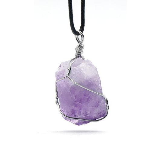 Raw Amethyst Pendant Necklace - Find Inner Peace