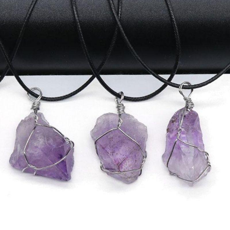 Raw Amethyst Pendant Necklace - Find Inner Peace