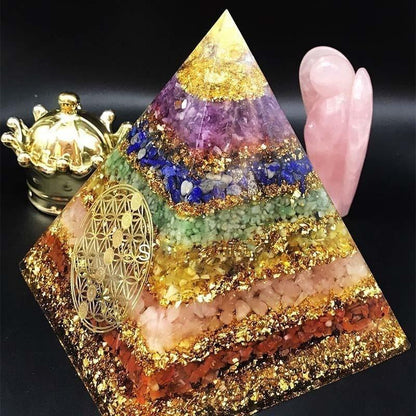 Seven Chakra Healing Orgone Pyramid