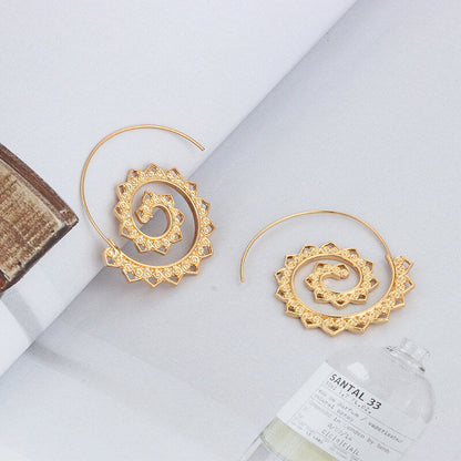 Spiral Hippie Hoops - Large Statement Earrings