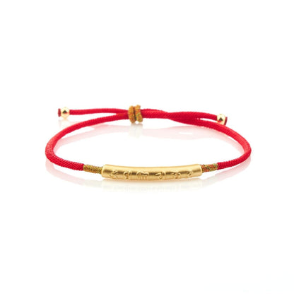 Tibetan Red String Bracelet - Buddhist Lucky Charm